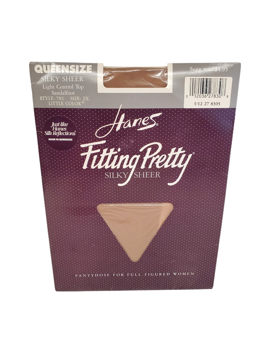 Vintage Hanes Fitting Pretty Sheer Pantyhose 2X Queensize